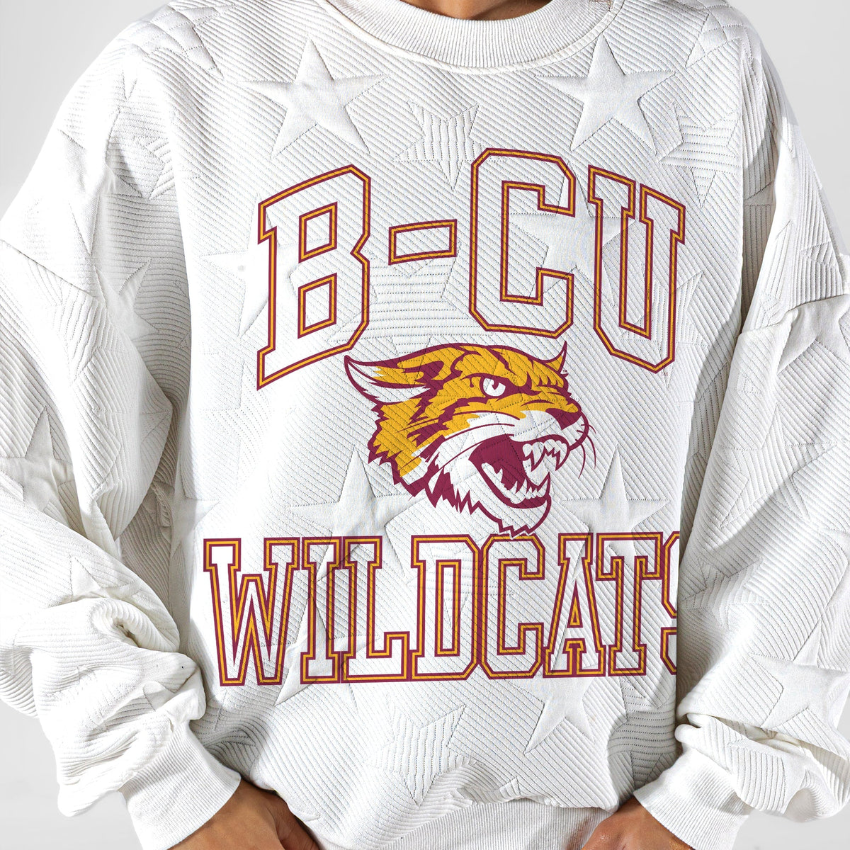 BETHUNE-COOKMAN WILDCATS BIG PLAY ENERGY EMBOSSED STAR CREWNECK