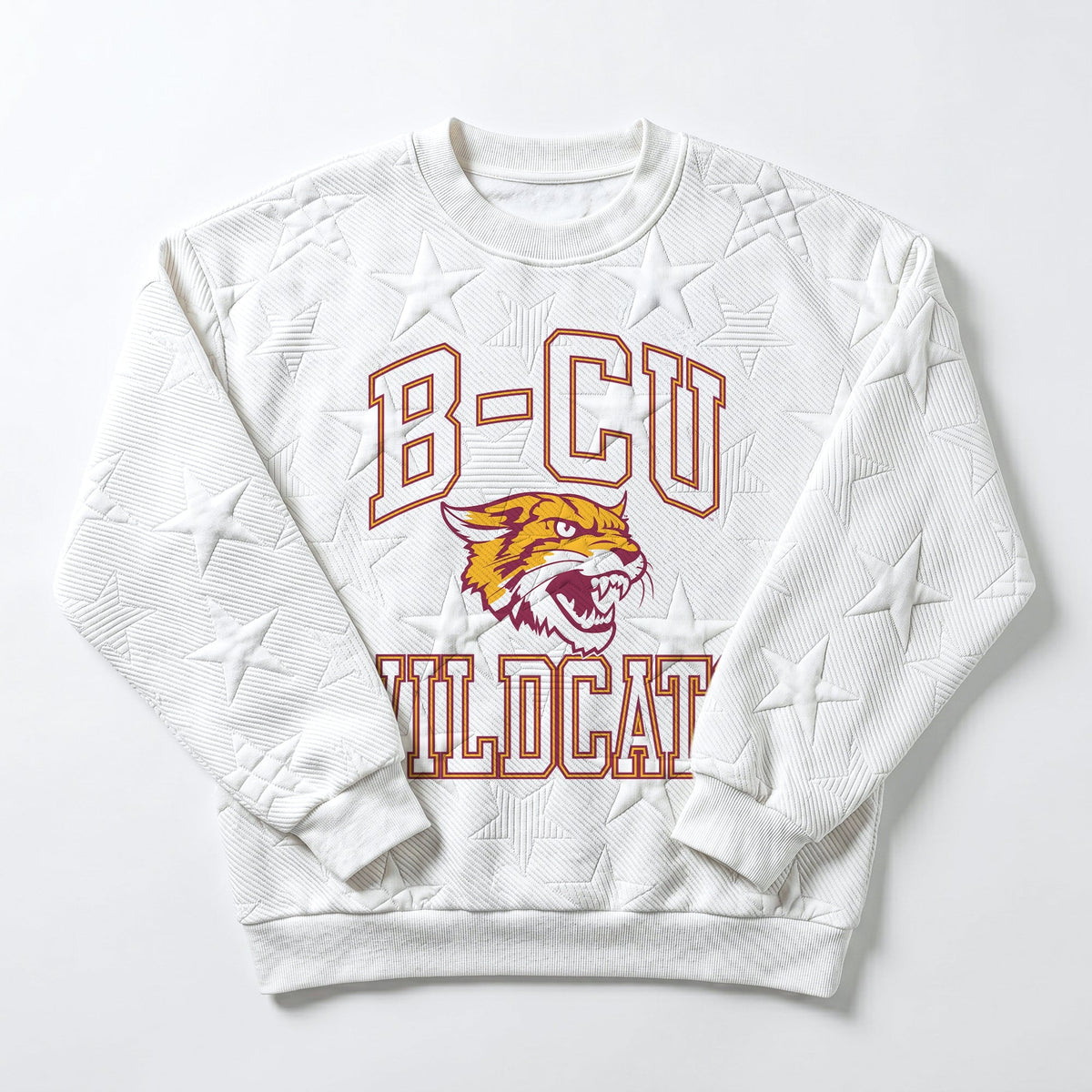 BETHUNE-COOKMAN WILDCATS BIG PLAY ENERGY EMBOSSED STAR CREWNECK