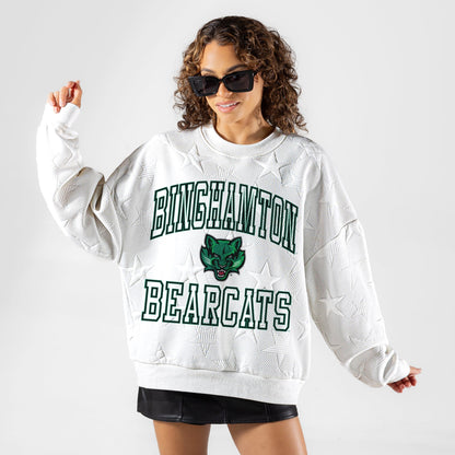 BINGHAMTON BEARCATS BIG PLAY ENERGY EMBOSSED STAR CREWNECK
