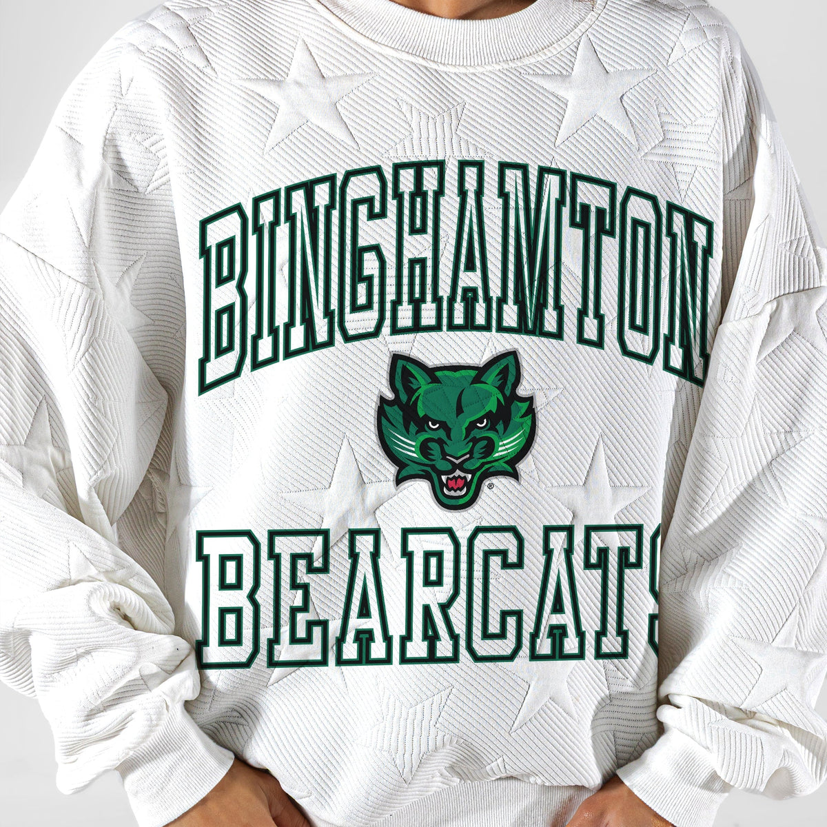 BINGHAMTON BEARCATS BIG PLAY ENERGY EMBOSSED STAR CREWNECK