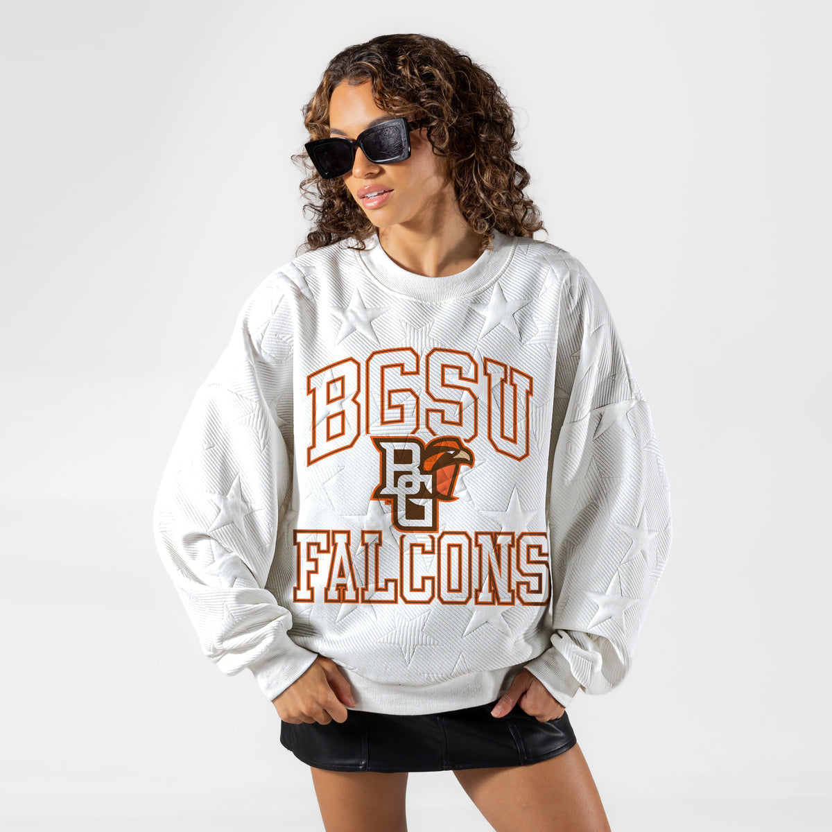 BOWLING GREEN FALCONS BIG PLAY ENERGY EMBOSSED STAR CREWNECK