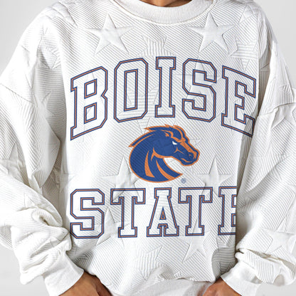 BOISE STATE BRONCOS BIG PLAY ENERGY EMBOSSED STAR CREWNECK