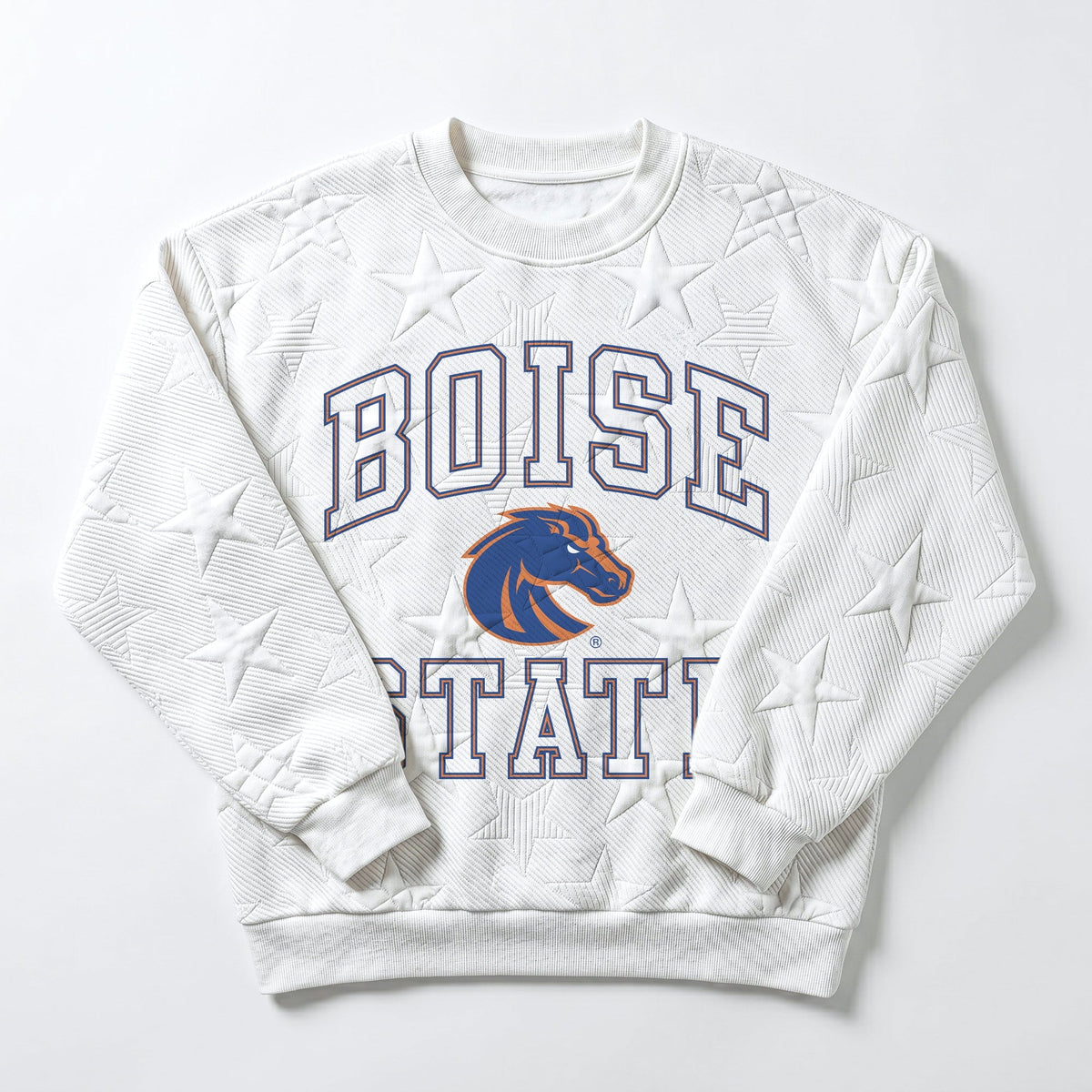BOISE STATE BRONCOS BIG PLAY ENERGY EMBOSSED STAR CREWNECK