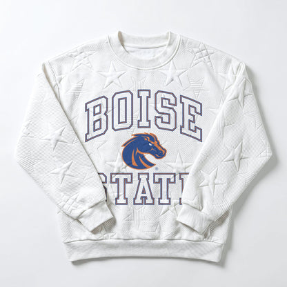 BOISE STATE BRONCOS BIG PLAY ENERGY EMBOSSED STAR CREWNECK