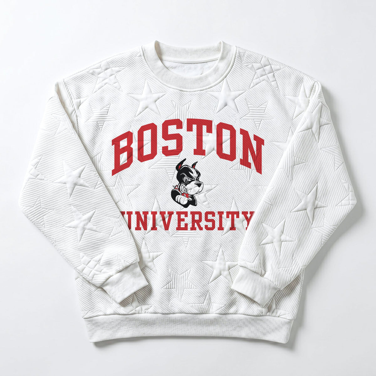 BOSTON UNIVERSITY TERRIERS BIG PLAY ENERGY EMBOSSED STAR CREWNECK