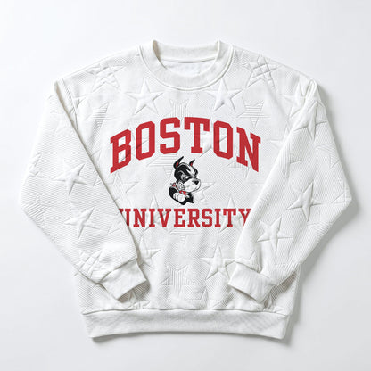 BOSTON UNIVERSITY TERRIERS BIG PLAY ENERGY EMBOSSED STAR CREWNECK