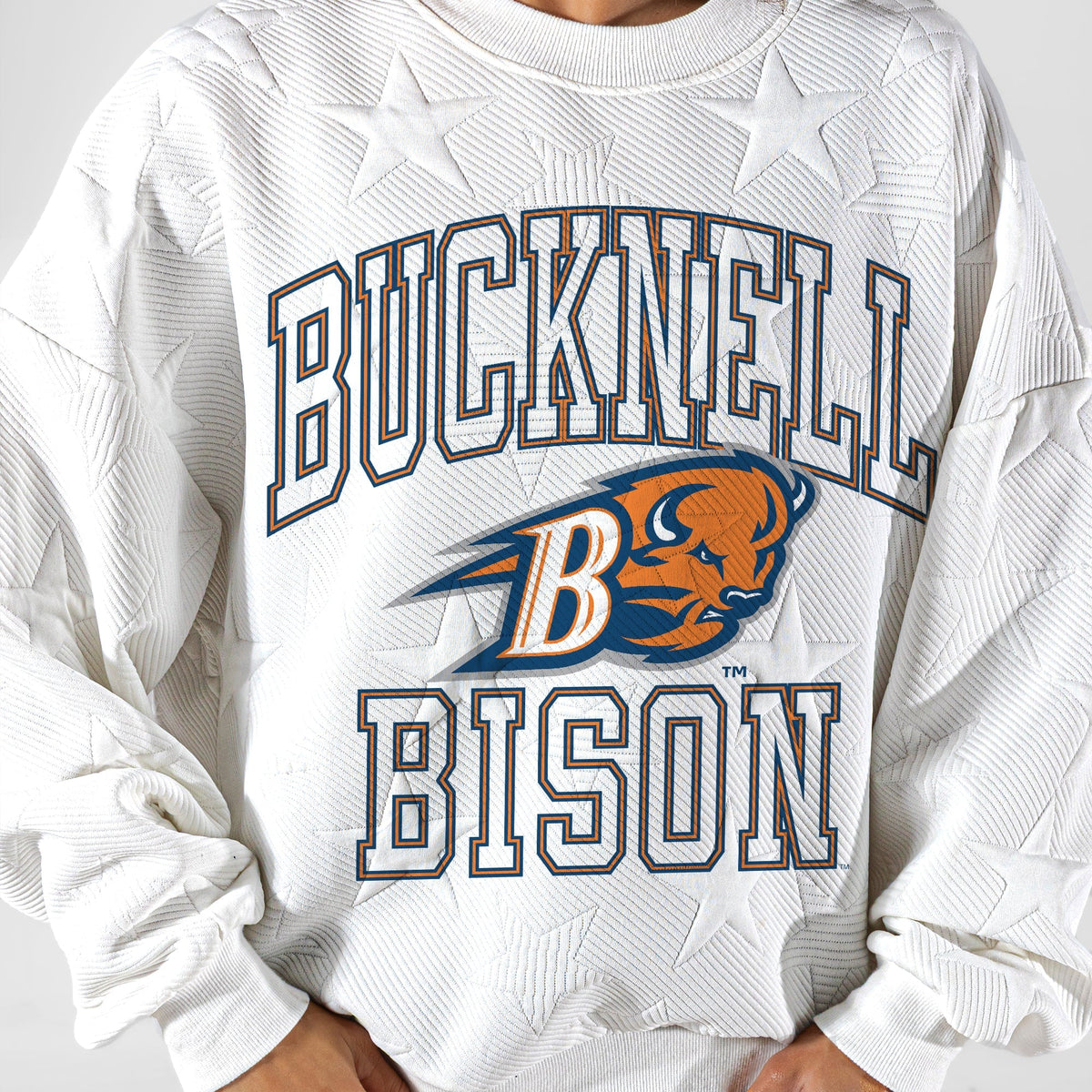 BUCKNELL BISON BIG PLAY ENERGY EMBOSSED STAR CREWNECK