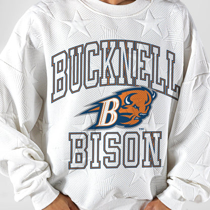 BUCKNELL BISON BIG PLAY ENERGY EMBOSSED STAR CREWNECK