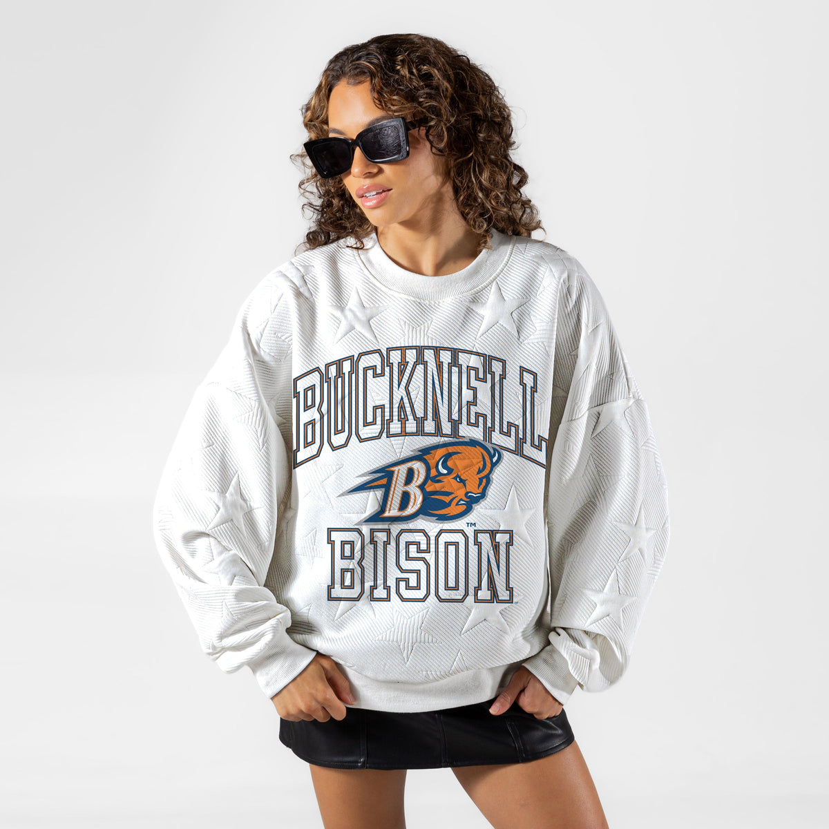 BUCKNELL BISON BIG PLAY ENERGY EMBOSSED STAR CREWNECK