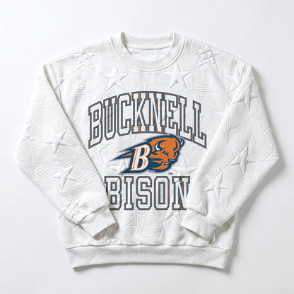 BUCKNELL BISON BIG PLAY ENERGY EMBOSSED STAR CREWNECK