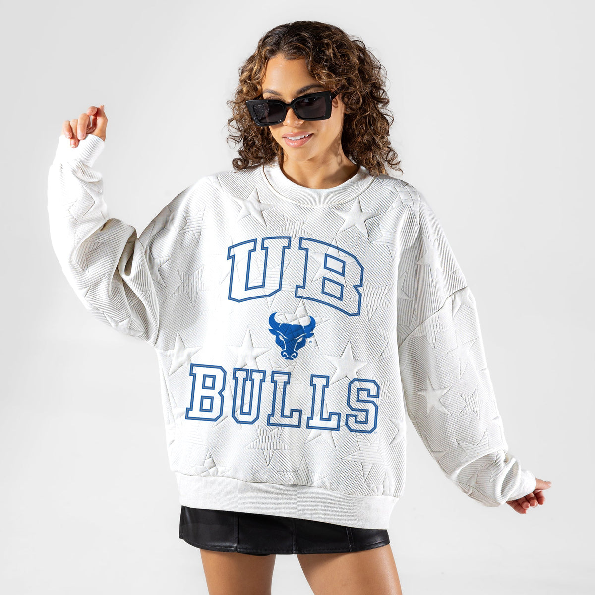 BUFFALO BULLS BIG PLAY ENERGY EMBOSSED STAR CREWNECK