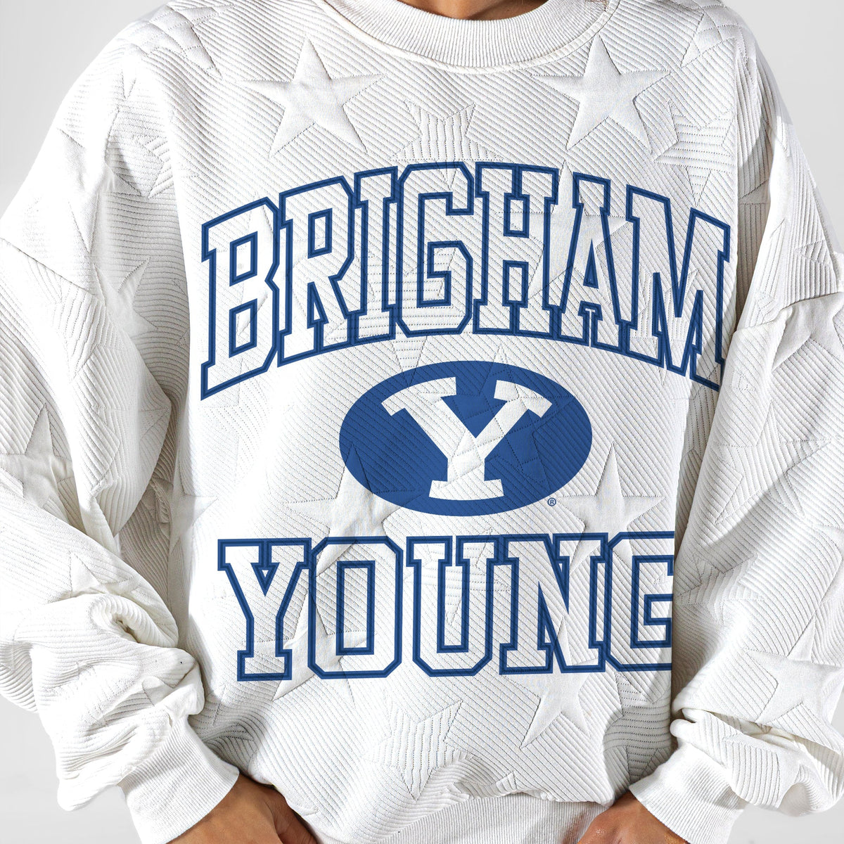 BYU COUGARS BIG PLAY ENERGY EMBOSSED STAR CREWNECK