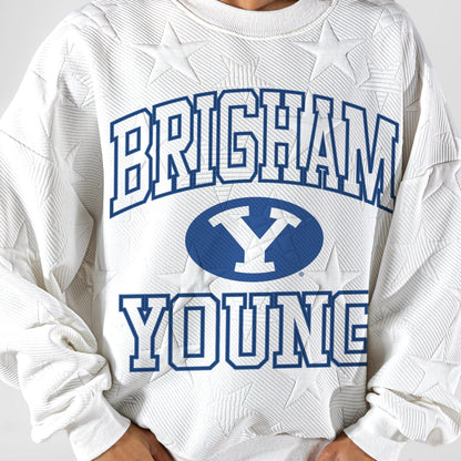 BYU COUGARS BIG PLAY ENERGY EMBOSSED STAR CREWNECK