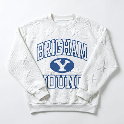 BYU COUGARS BIG PLAY ENERGY EMBOSSED STAR CREWNECK