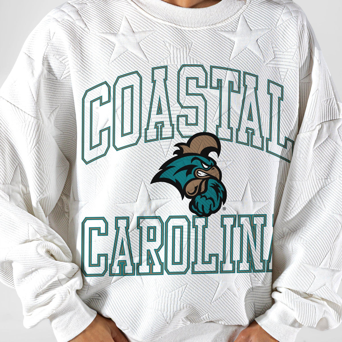 COASTAL CAROLINA CHANTICLEERS BIG PLAY ENERGY EMBOSSED STAR CREWNECK