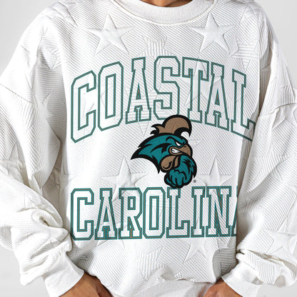 COASTAL CAROLINA CHANTICLEERS BIG PLAY ENERGY EMBOSSED STAR CREWNECK
