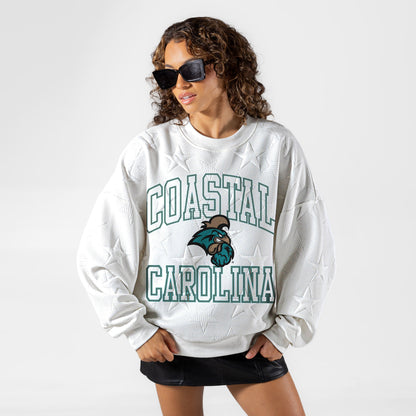 COASTAL CAROLINA CHANTICLEERS BIG PLAY ENERGY EMBOSSED STAR CREWNECK