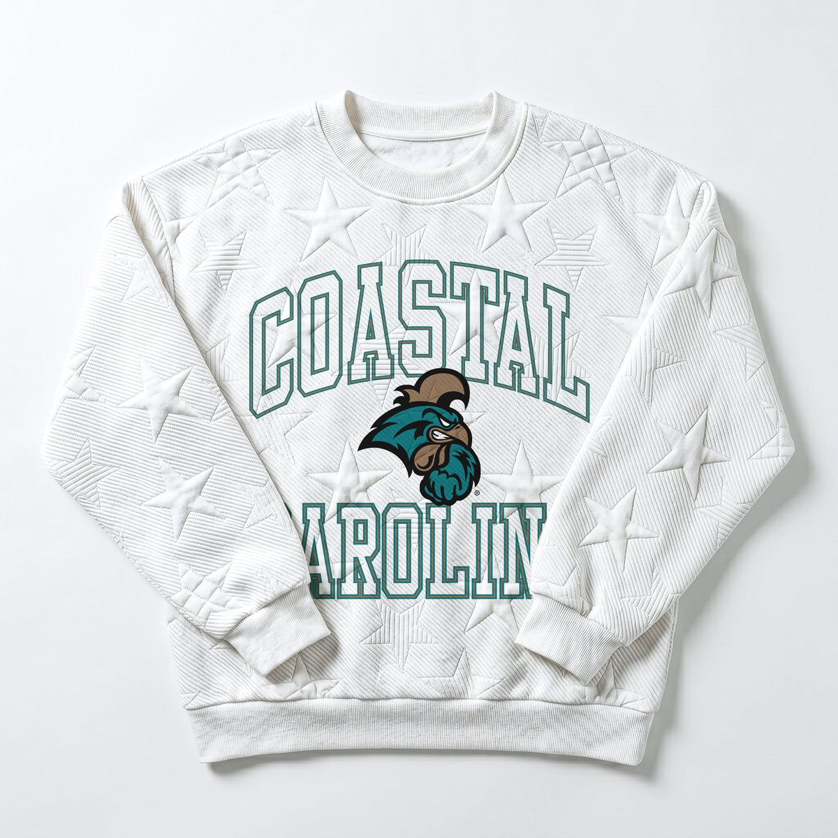COASTAL CAROLINA CHANTICLEERS BIG PLAY ENERGY EMBOSSED STAR CREWNECK