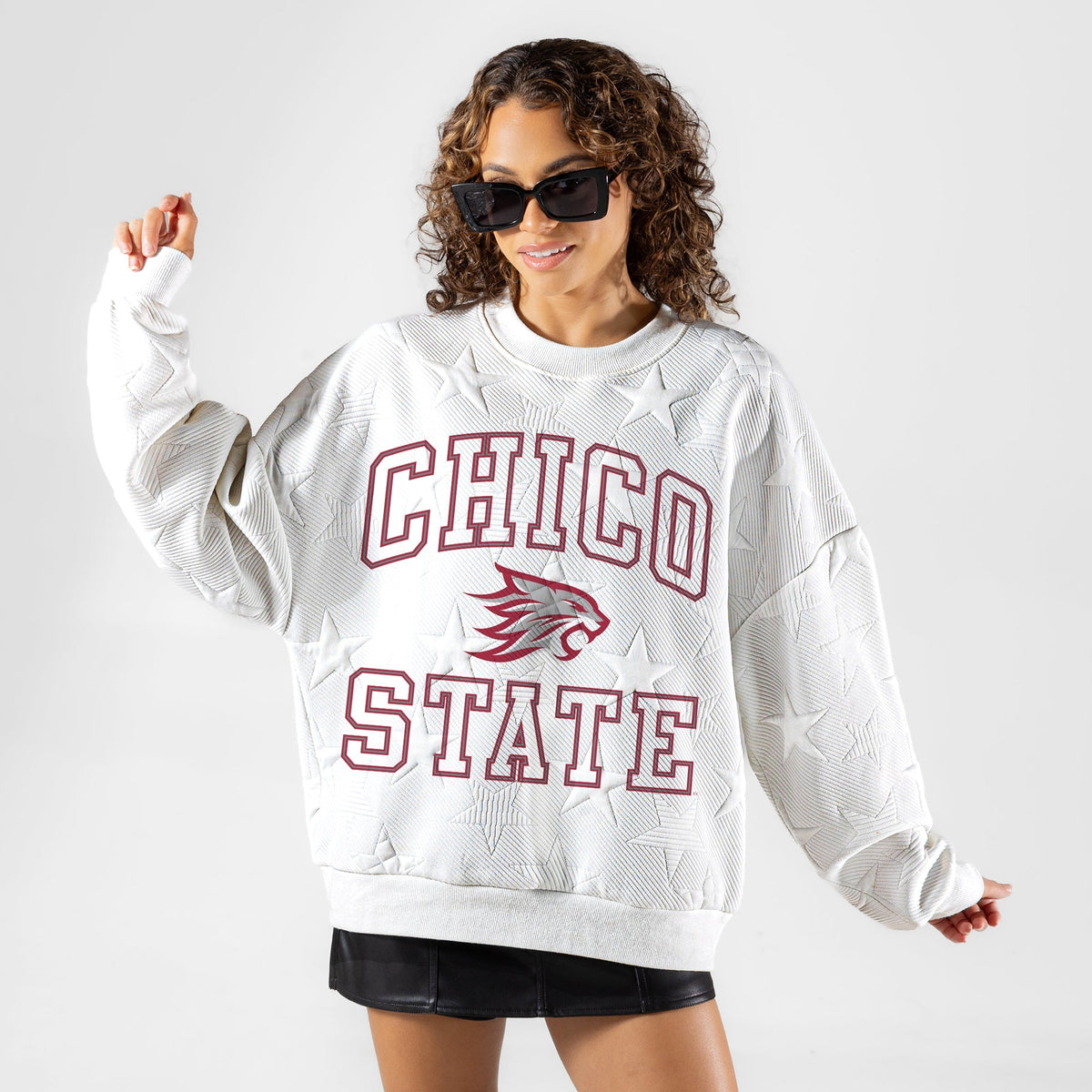 CHICO STATE WILDCATS BIG PLAY ENERGY EMBOSSED STAR CREWNECK