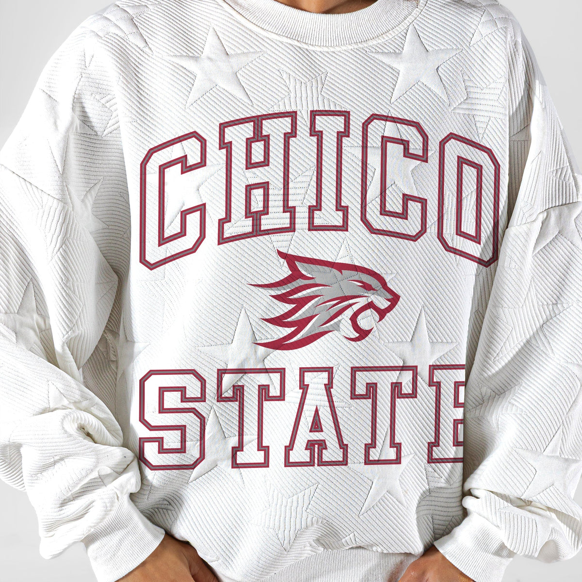CHICO STATE WILDCATS BIG PLAY ENERGY EMBOSSED STAR CREWNECK