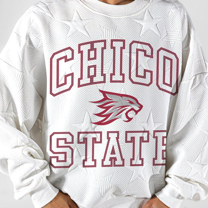 CHICO STATE WILDCATS BIG PLAY ENERGY EMBOSSED STAR CREWNECK