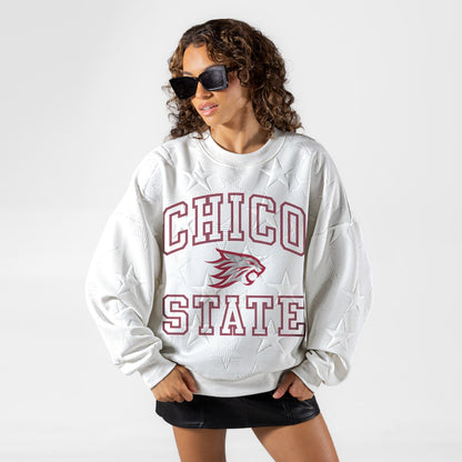 CHICO STATE WILDCATS BIG PLAY ENERGY EMBOSSED STAR CREWNECK