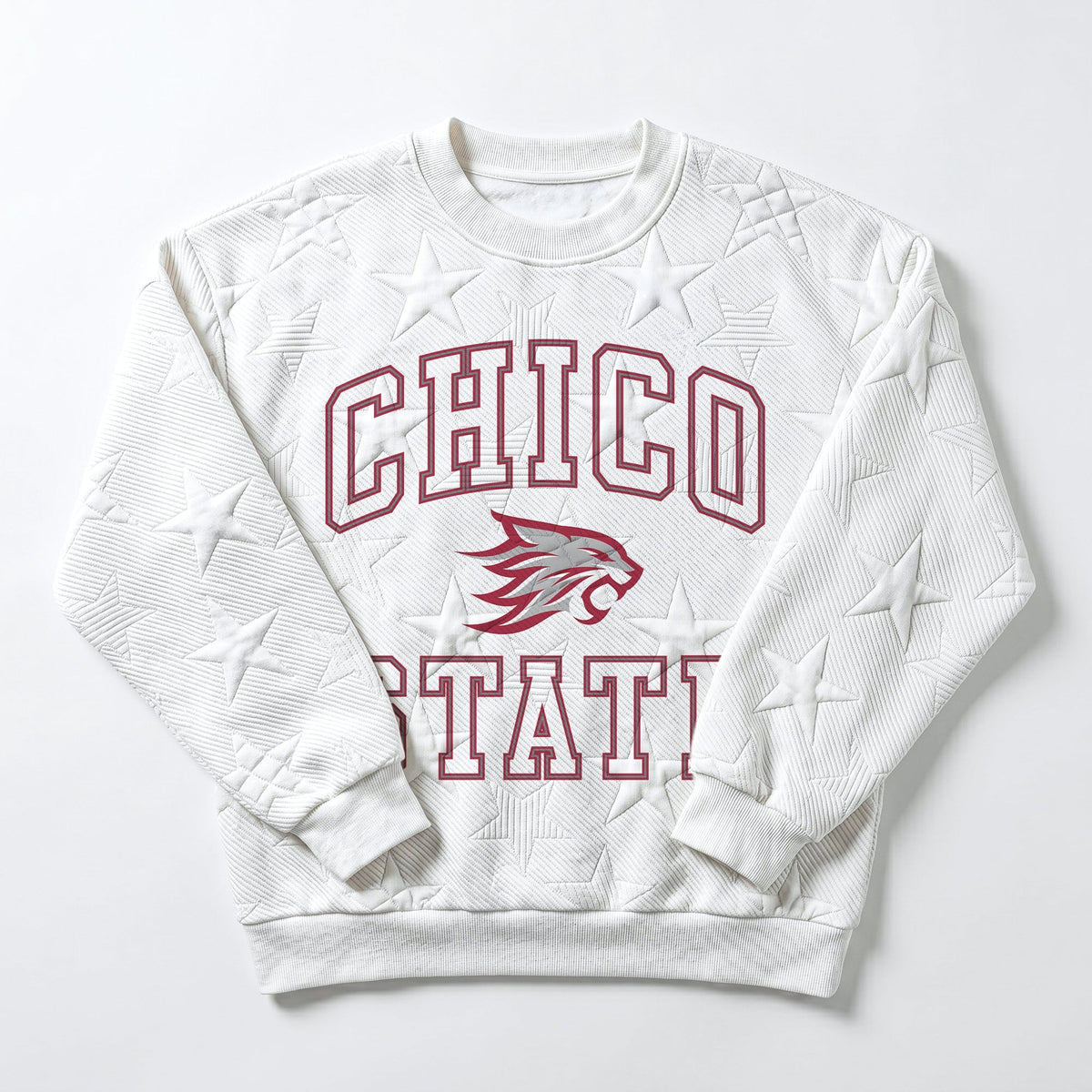 CHICO STATE WILDCATS BIG PLAY ENERGY EMBOSSED STAR CREWNECK