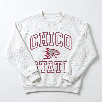 CHICO STATE WILDCATS BIG PLAY ENERGY EMBOSSED STAR CREWNECK