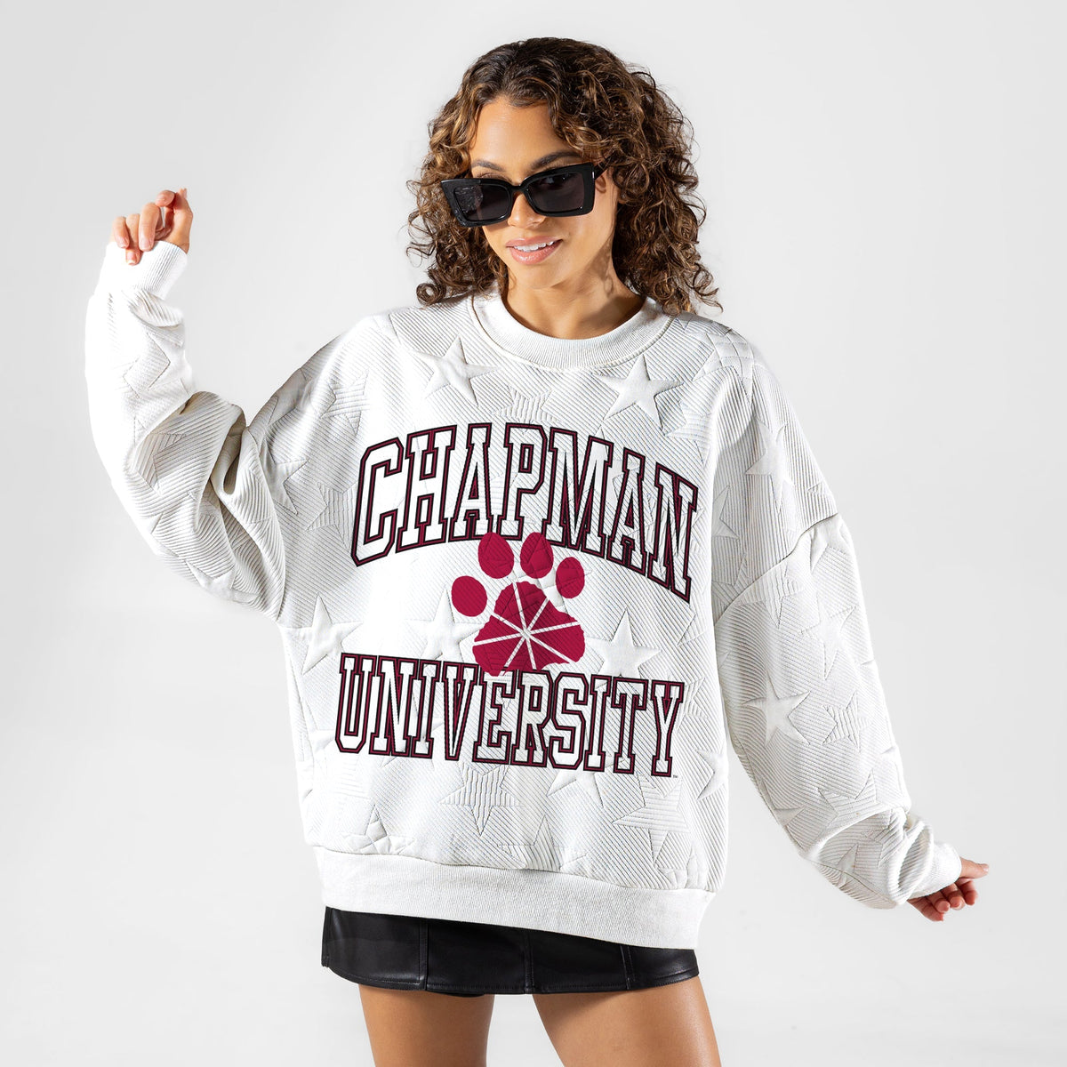 CHAPMAN UNIVERSITY PANTHERS BIG PLAY ENERGY EMBOSSED STAR CREWNECK