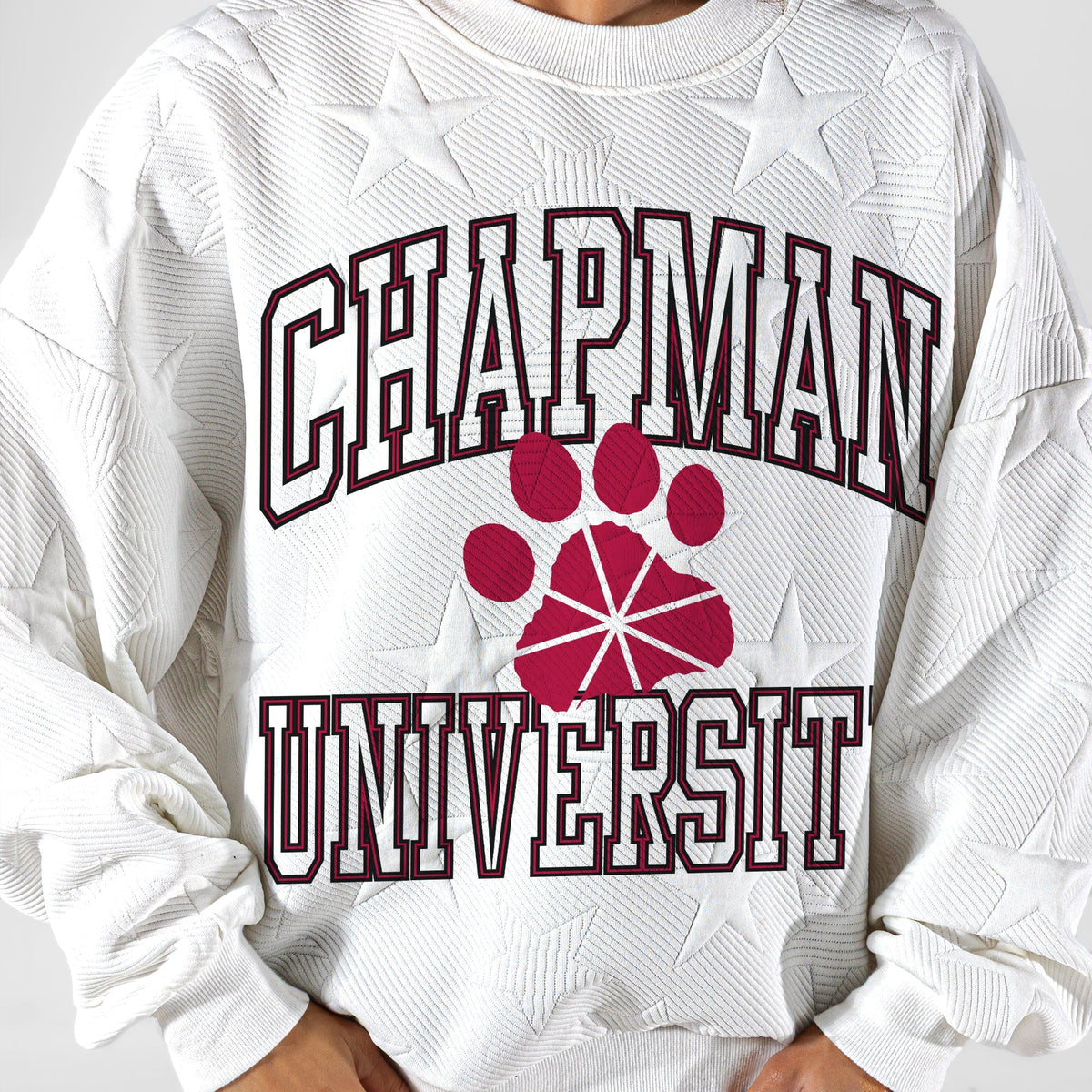 CHAPMAN UNIVERSITY PANTHERS BIG PLAY ENERGY EMBOSSED STAR CREWNECK