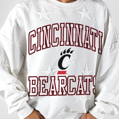 CINCINNATI BEARCATS BIG PLAY ENERGY EMBOSSED STAR CREWNECK