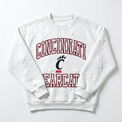 CINCINNATI BEARCATS BIG PLAY ENERGY EMBOSSED STAR CREWNECK