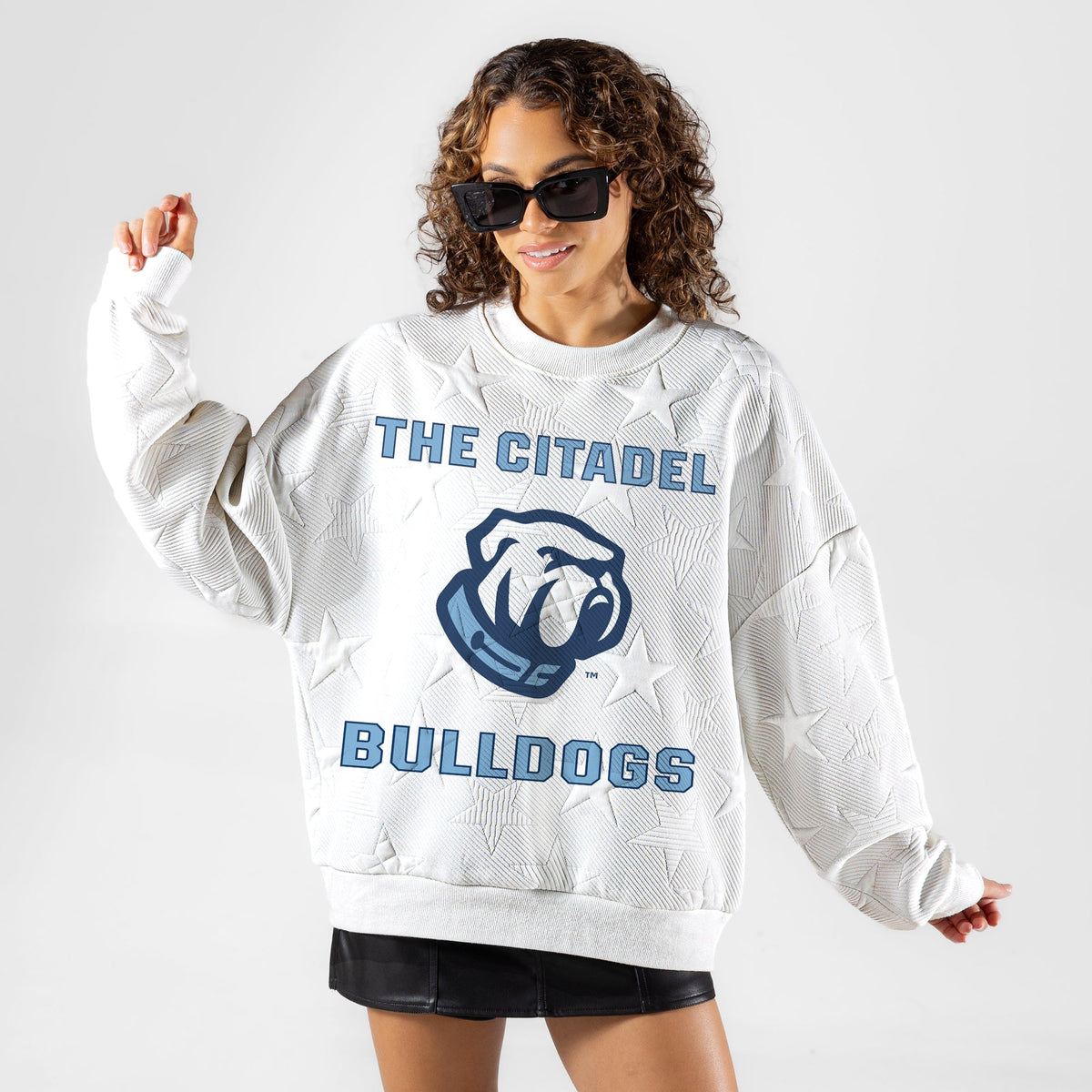 CITADEL BULLDOGS BIG PLAY ENERGY EMBOSSED STAR CREWNECK