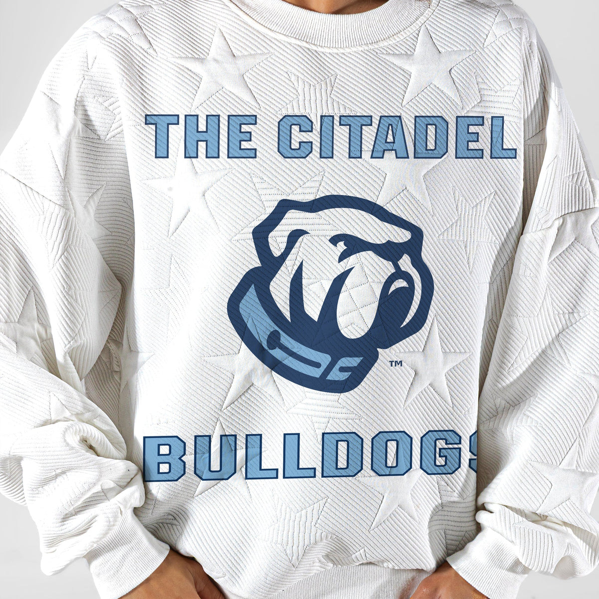 CITADEL BULLDOGS BIG PLAY ENERGY EMBOSSED STAR CREWNECK