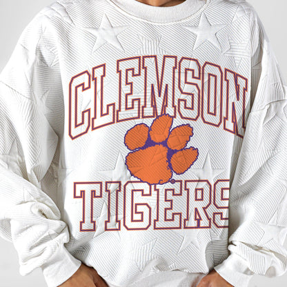 CLEMSON TIGERS BIG PLAY ENERGY EMBOSSED STAR CREWNECK