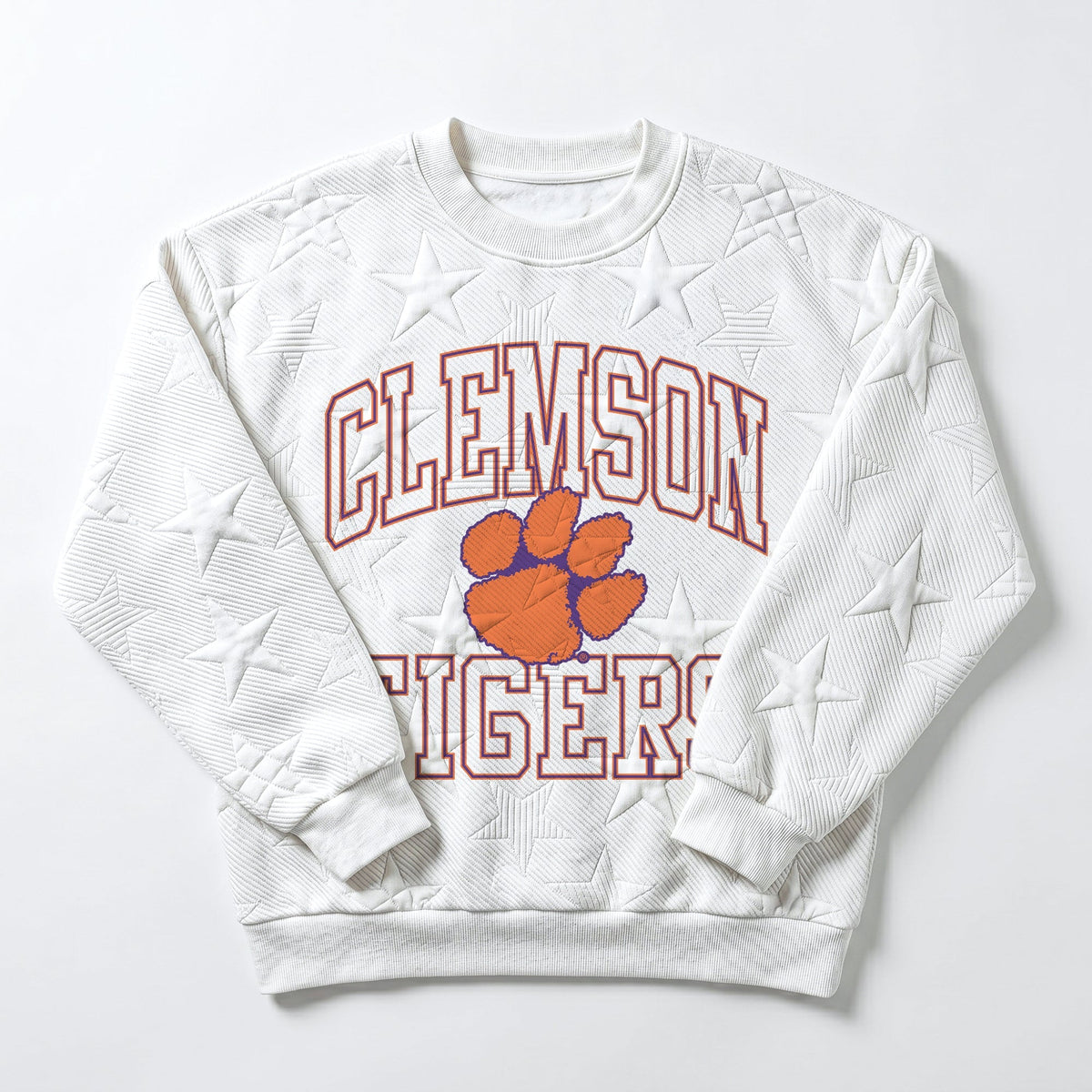 CLEMSON TIGERS BIG PLAY ENERGY EMBOSSED STAR CREWNECK