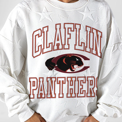 CLAFLIN PANTHERS BIG PLAY ENERGY EMBOSSED STAR CREWNECK
