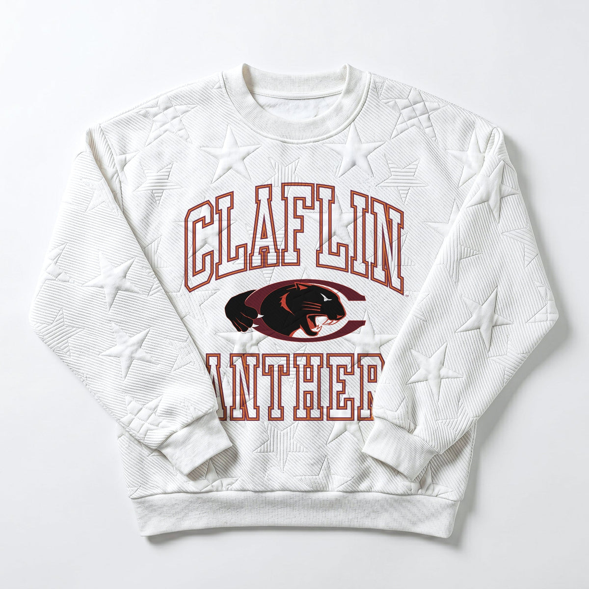 CLAFLIN PANTHERS BIG PLAY ENERGY EMBOSSED STAR CREWNECK