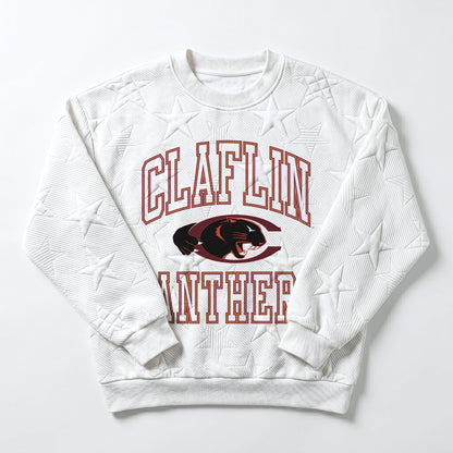 CLAFLIN PANTHERS BIG PLAY ENERGY EMBOSSED STAR CREWNECK