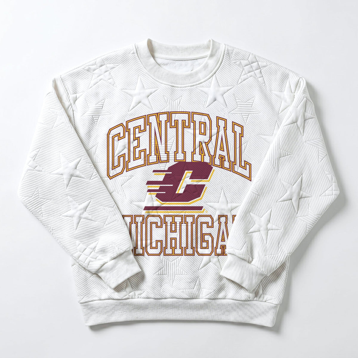 CENTRAL MICHIGAN CHIPPEWAS BIG PLAY ENERGY EMBOSSED STAR CREWNECK