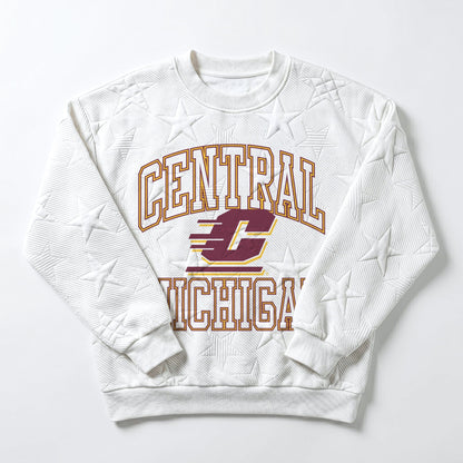 CENTRAL MICHIGAN CHIPPEWAS BIG PLAY ENERGY EMBOSSED STAR CREWNECK