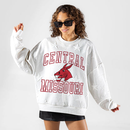 CENTRAL MISSOURI MULES BIG PLAY ENERGY EMBOSSED STAR CREWNECK