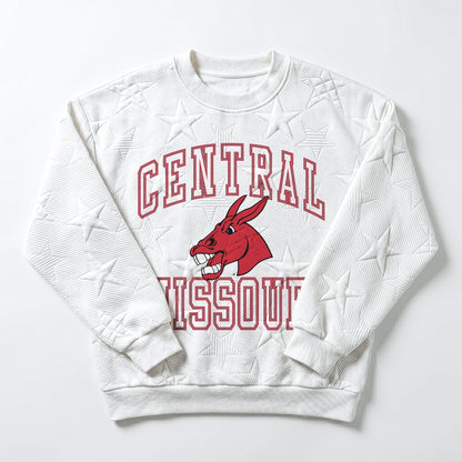 CENTRAL MISSOURI MULES BIG PLAY ENERGY EMBOSSED STAR CREWNECK