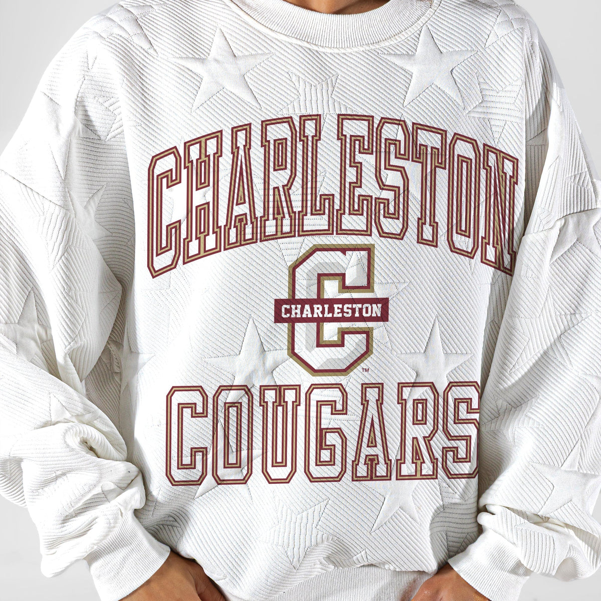 CHARLESTON COUGARS BIG PLAY ENERGY EMBOSSED STAR CREWNECK