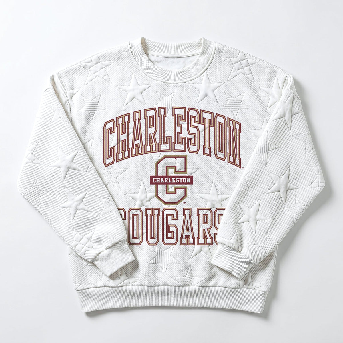 CHARLESTON COUGARS BIG PLAY ENERGY EMBOSSED STAR CREWNECK