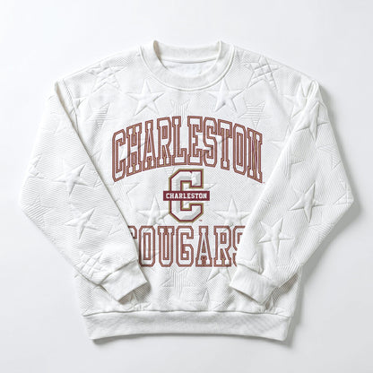 CHARLESTON COUGARS BIG PLAY ENERGY EMBOSSED STAR CREWNECK
