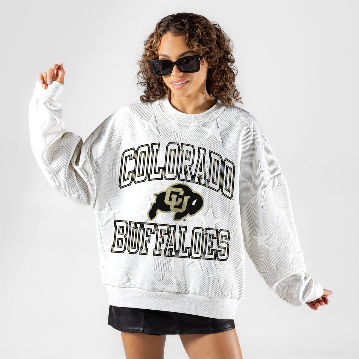COLORADO BUFFALOES BIG PLAY ENERGY EMBOSSED STAR CREWNECK
