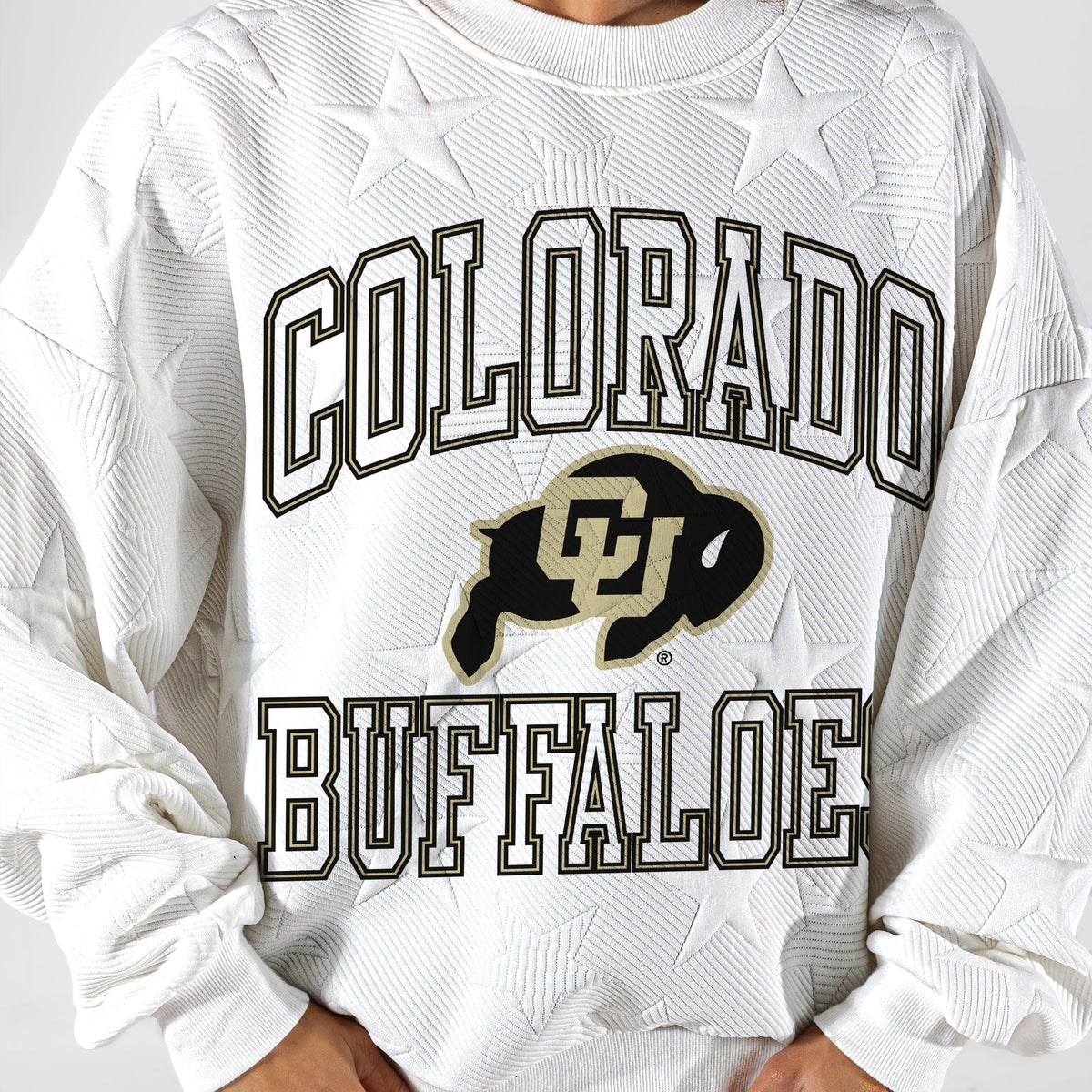 COLORADO BUFFALOES BIG PLAY ENERGY EMBOSSED STAR CREWNECK