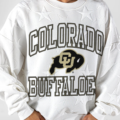 COLORADO BUFFALOES BIG PLAY ENERGY EMBOSSED STAR CREWNECK