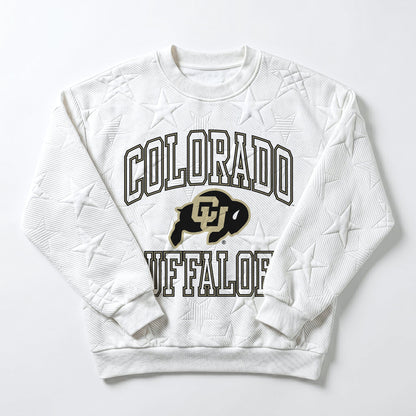 COLORADO BUFFALOES BIG PLAY ENERGY EMBOSSED STAR CREWNECK